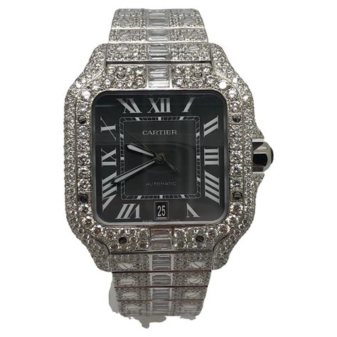 replica cartier watch iced out|iced out cartier watch real.